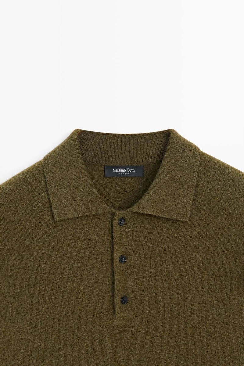 Поло-свитер из смеси шерсти и кашемира massimo dutti