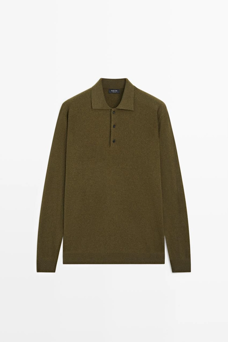 Поло-свитер из смеси шерсти и кашемира massimo dutti