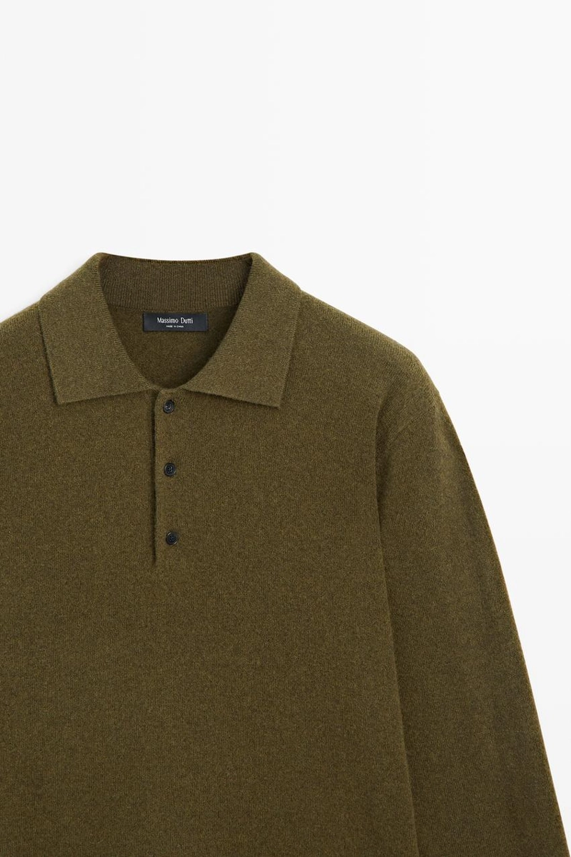 Поло-свитер из смеси шерсти и кашемира massimo dutti