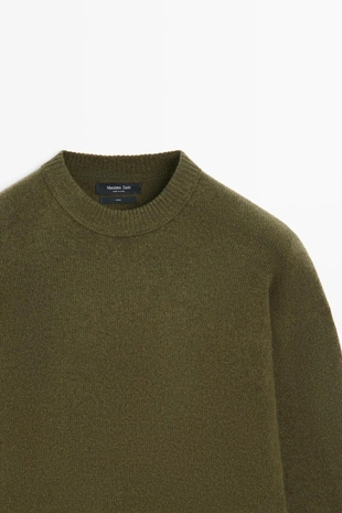 Джемпер с круглым вырезом из 100% шерсти- Заказать в России