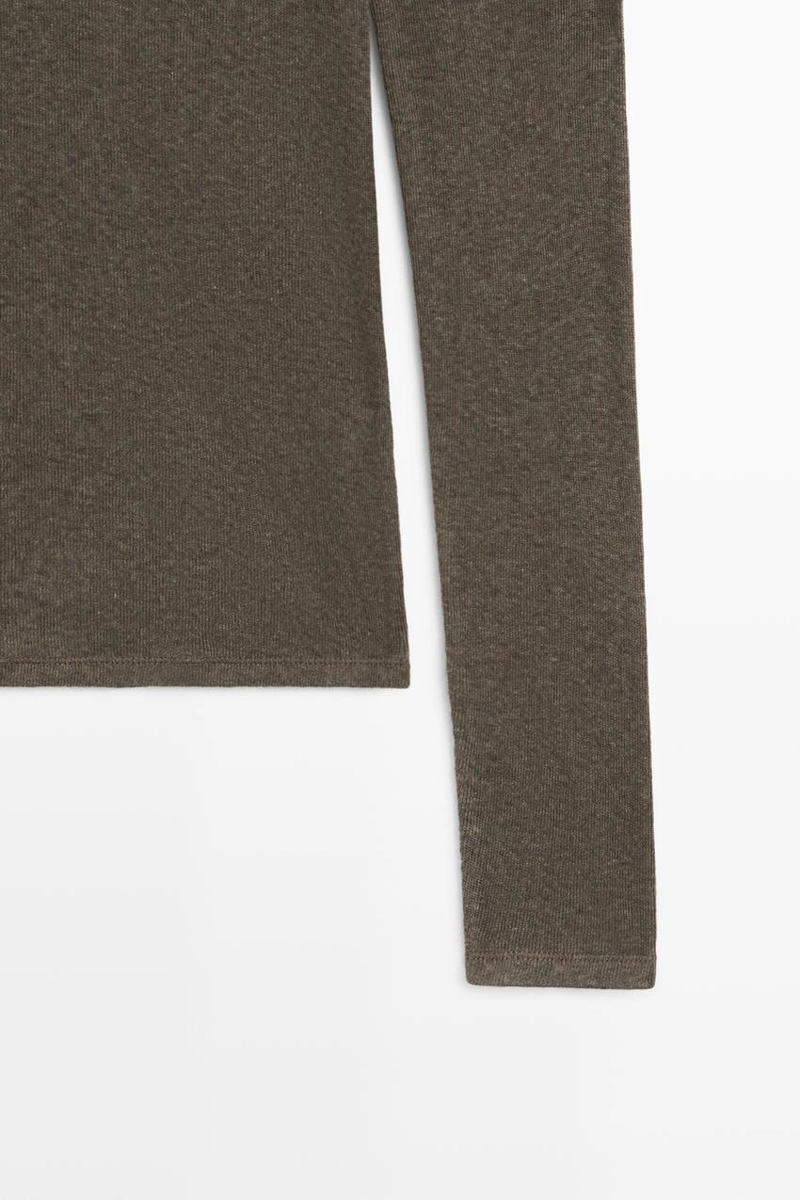 Футболка с длинным рукавом henley из хлопка и кашемира