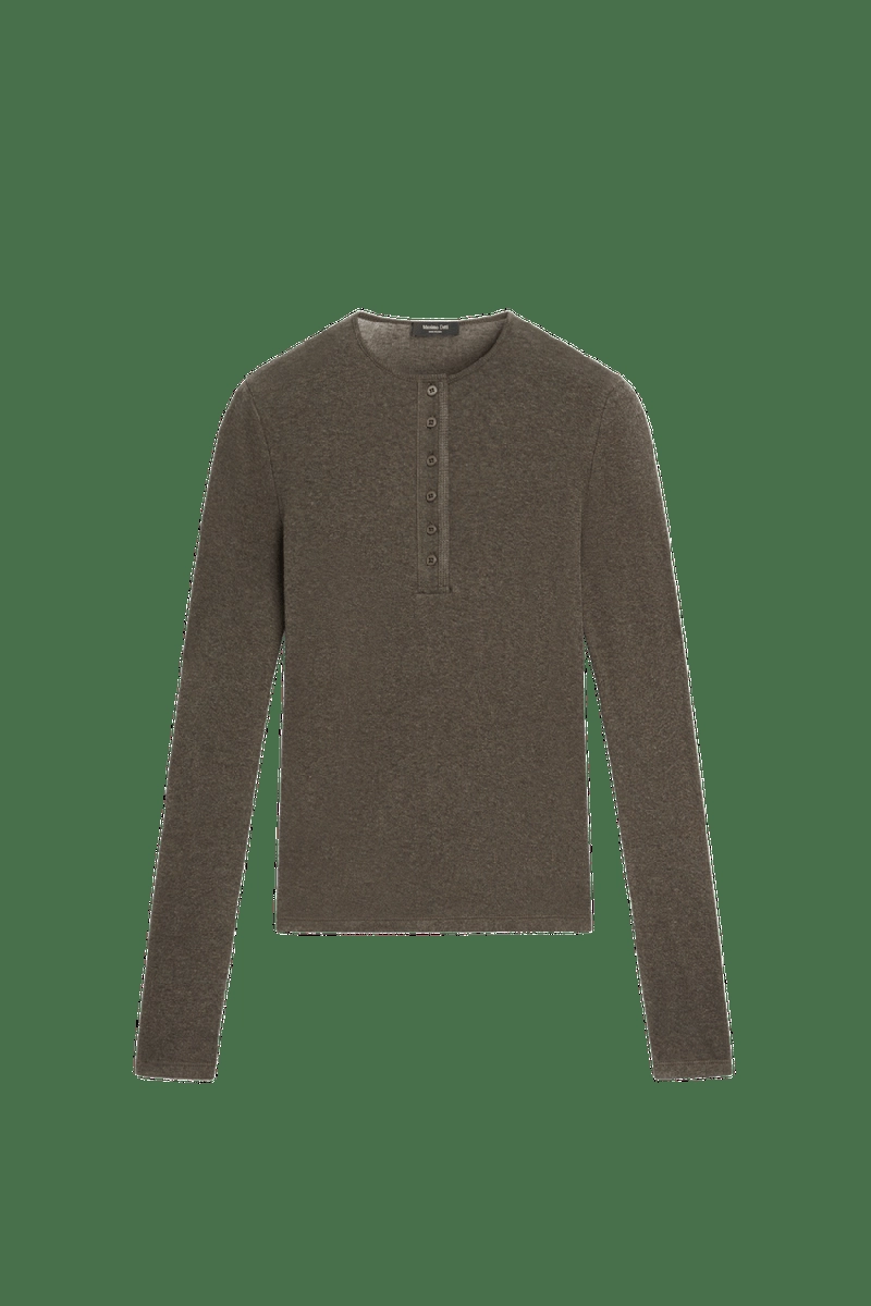 Футболка с длинным рукавом henley из хлопка и кашемира