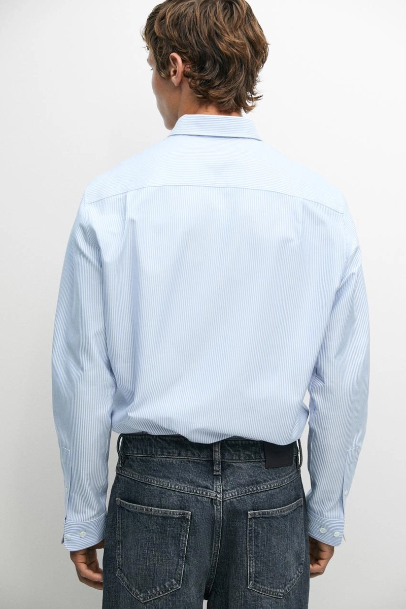 Рубашка regular fit в полоску oxford