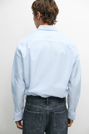Рубашка regular fit в полоску oxford- Заказать в России