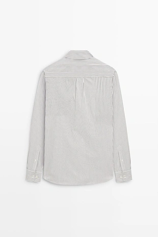 Рубашка regular fit из 100% хлопка- Заказать в России