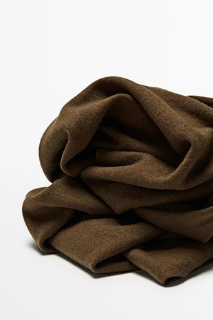 Купить Massimo Dutti Шарф из гладкого тонкого трикотажа из смеси шерсти и кашемира