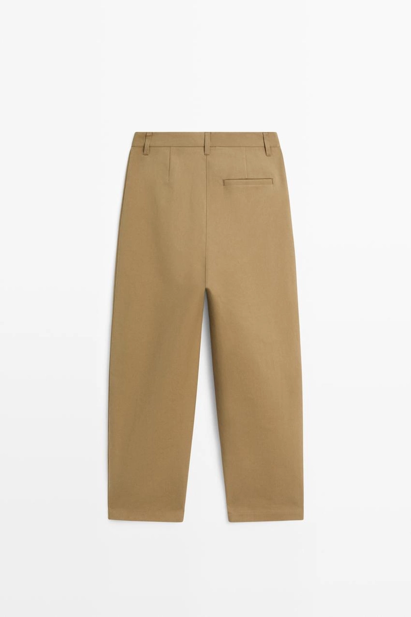 Брюки barrel fit с боковыми складками