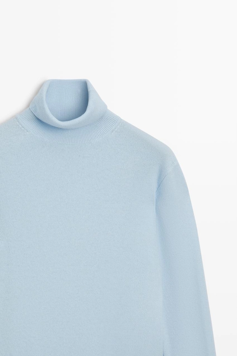 Вязаный свитер с воротником-гольф из шерстяной смеси