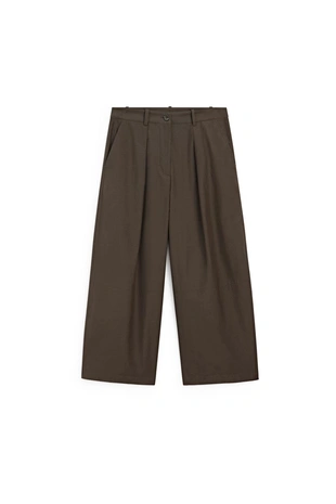 Купить Massimo Dutti Широкие брюки из смесового хлопкового поплина