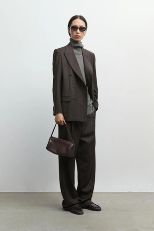 CAREY | 5050/519/760 - Massimo Dutti Брюки из ткани в тонкую полоску с защипами