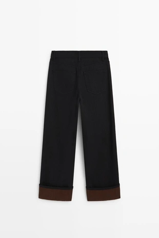 INDIGO | 5045/745/405 - Massimo Dutti Джинсы свободного кроя средней посадки с отворотом