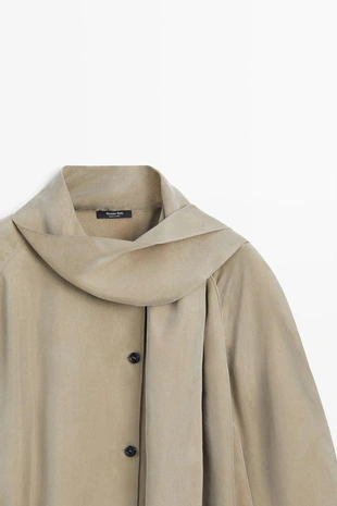 SAND | 5181/581/711 - Massimo Dutti Блузка из струящегося купро с шарфом