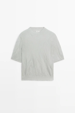 Купить Massimo Dutti Пуловер с короткими рукавами из тонкого трикотажа - STUDIO