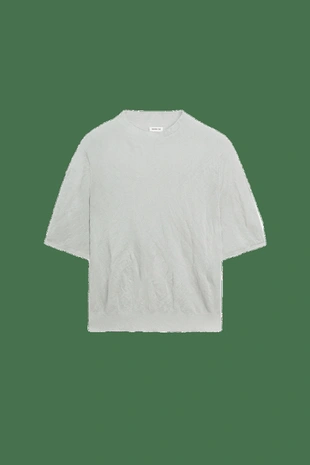 Silver | 9716/953/909 - Massimo Dutti Пуловер с короткими рукавами из тонкого трикотажа - STUDIO