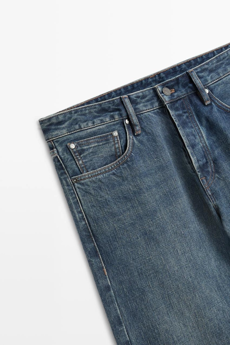 Джинсы stonewash с отделкой selvedge