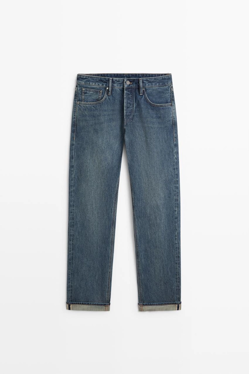 Джинсы stonewash с отделкой selvedge