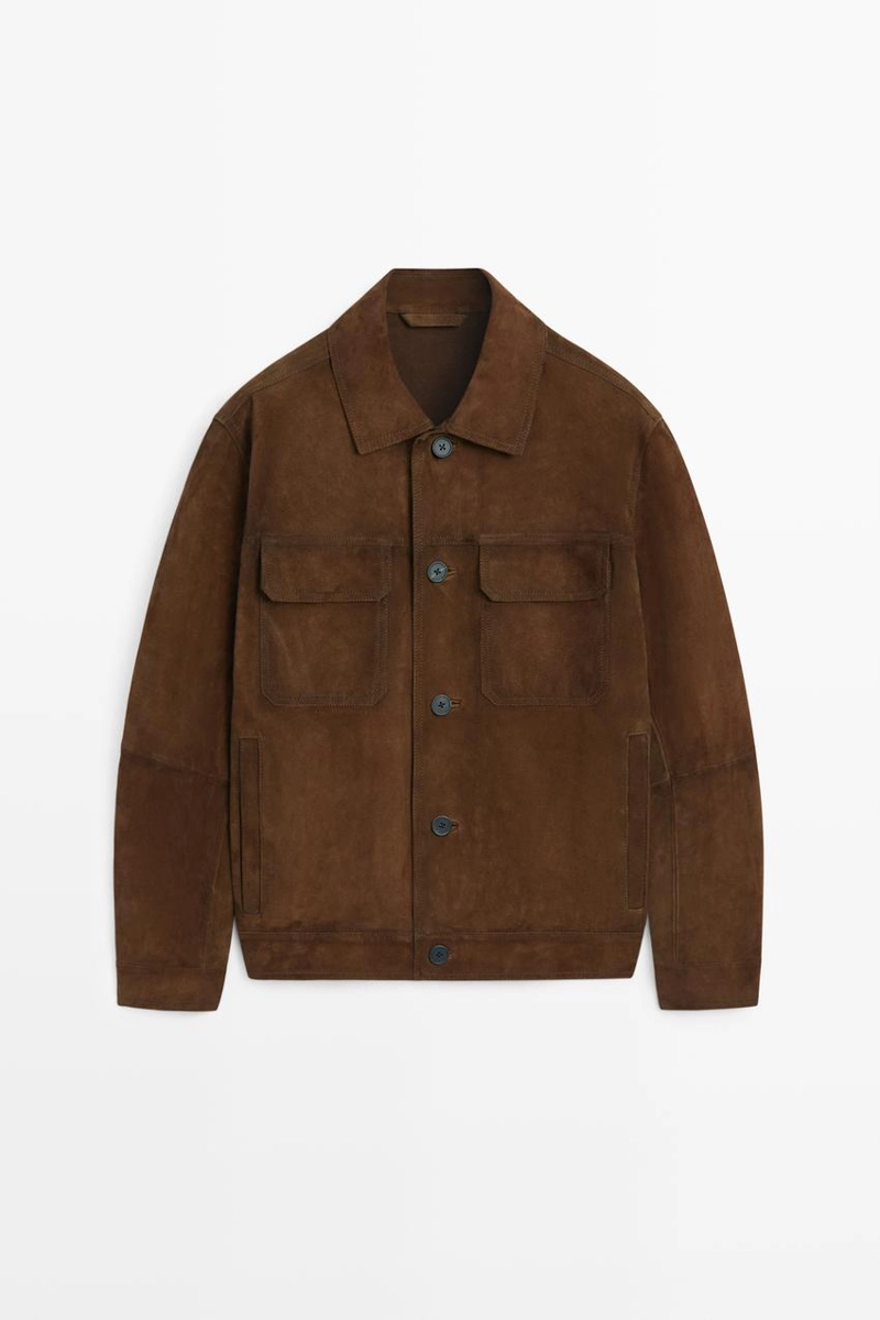 Куртка с замшевой деталью на кармане