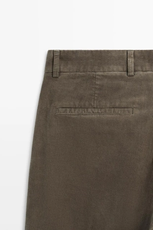 GREEN | 0185/011/500 - Massimo Dutti Зауженные вельветовые брюки
