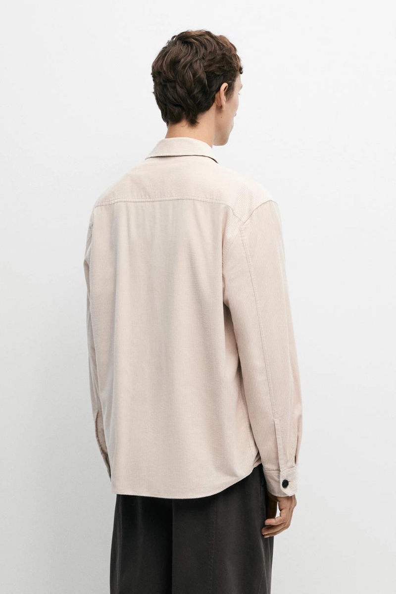 Вельветовая рубашка-overshirt с деталями карманов