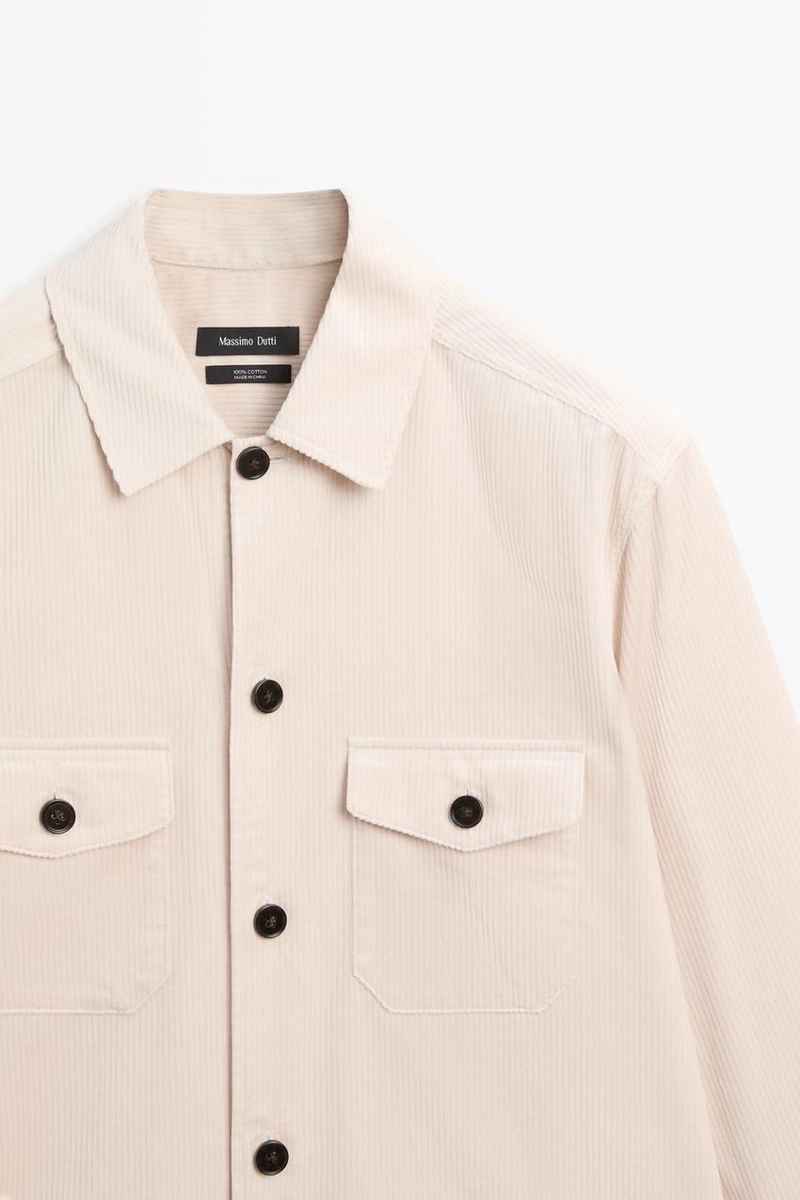 Вельветовая рубашка-overshirt с деталями карманов