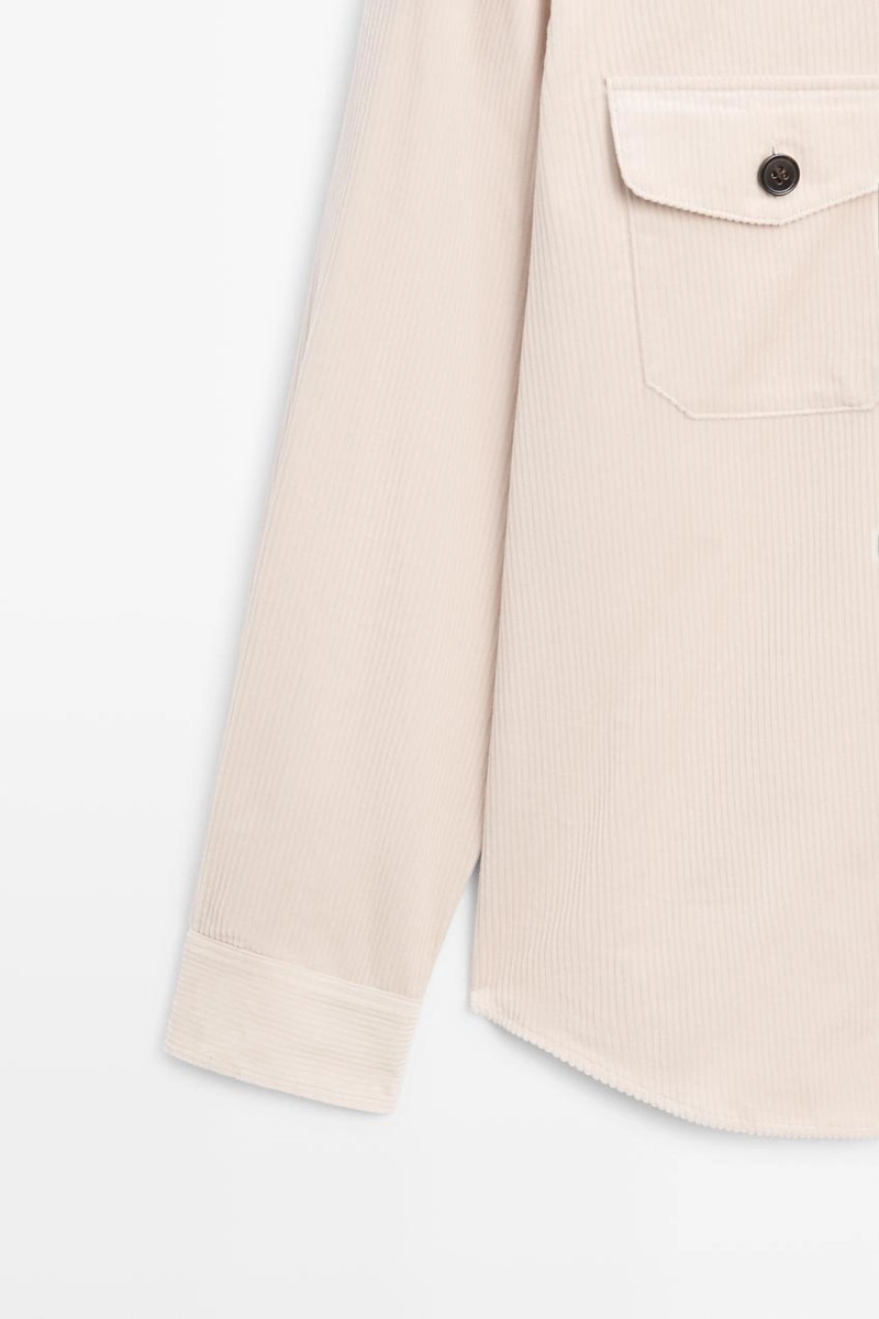 Вельветовая рубашка-overshirt с деталями карманов
