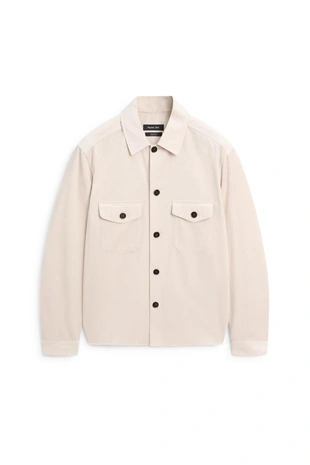 Вельветовая рубашка-overshirt с деталями карманов- Заказать в России