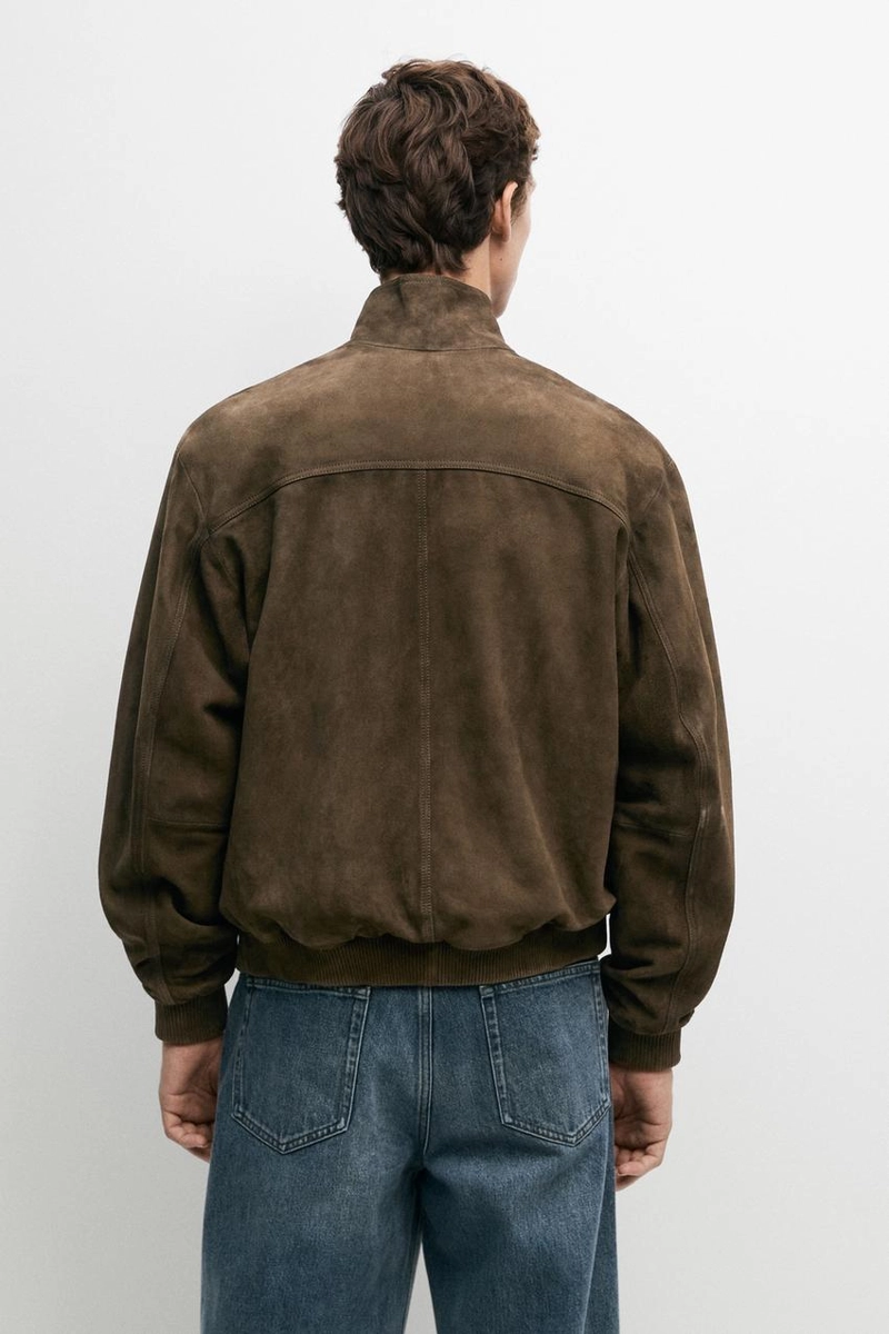 Замшевая куртка с деталями карманов