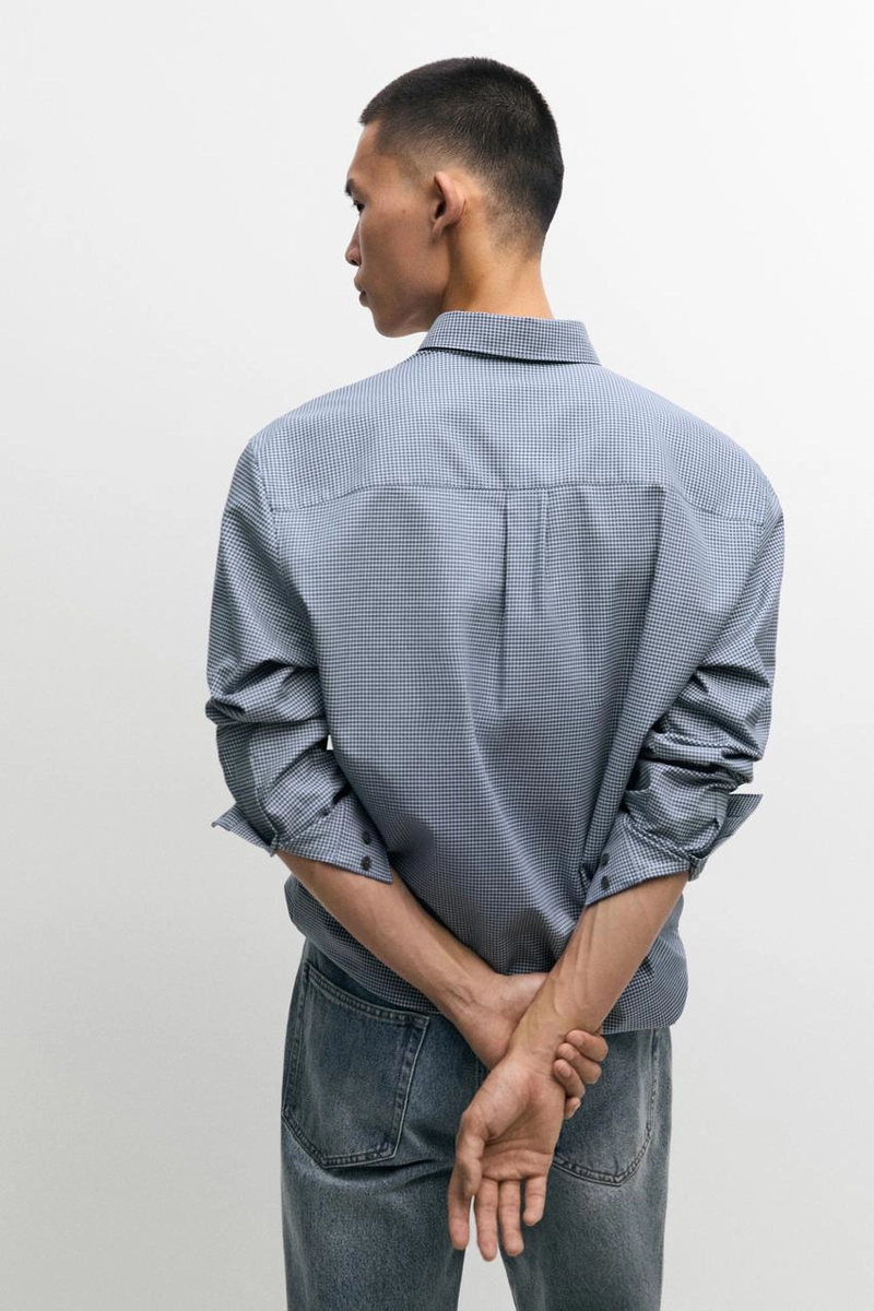 Рубашка regular fit с микроузором