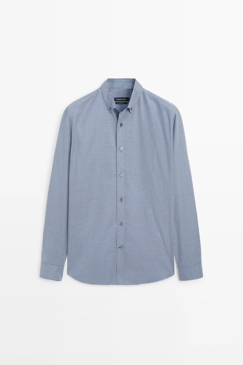 Рубашка regular fit с микроузором
