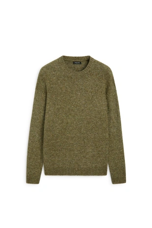 GREEN | 1477/249/500 - Massimo Dutti Трикотажный свитер с хлопковым оттенком
