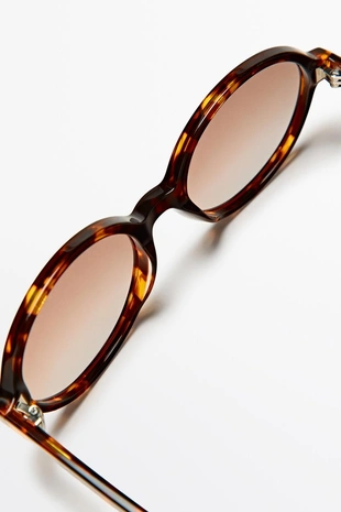 BROWN | 7009/636/700 - Massimo Dutti Овальные солнцезащитные очки в корпусе под черепаховый панцирь