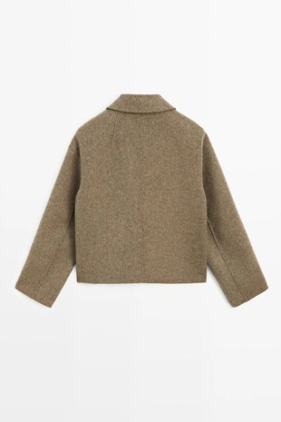 Купить Massimo Dutti Короткое пальто-тренч из шерстяной смеси