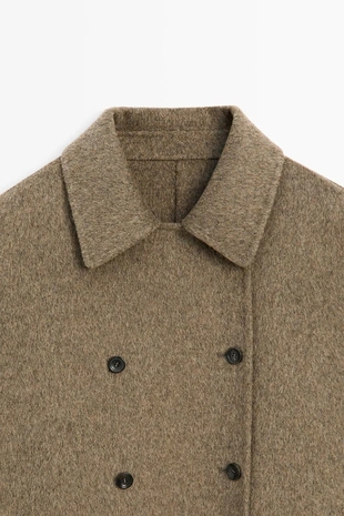 BROWN | 6410/714/700 - Massimo Dutti Короткое пальто-тренч из шерстяной смеси