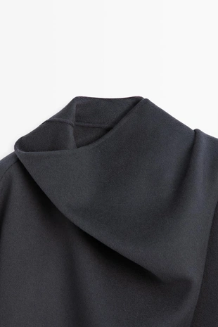 MEDIUM BLUE | 6414/718/427 - Massimo Dutti Пальто средней длины с шарфом