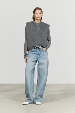 GREY | 6310/862/802 - Massimo Dutti Жилет с капюшоном из 100% кашемира