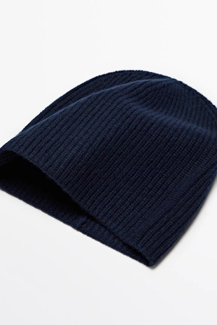 NAVY BLUE | 4613/908/401 - Massimo Dutti Вязаная шапка из 100% кашемира
