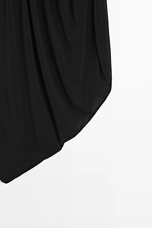 BLACK | 6848/202/800 - Massimo Dutti Топ без бретелей из струящейся ткани