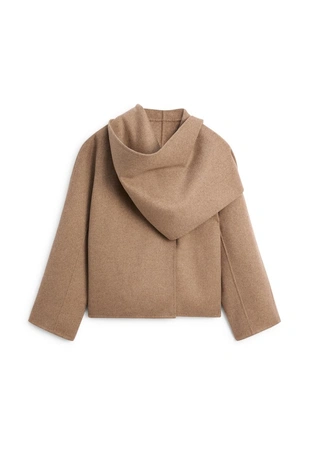MOLE BROWN | 6422/726/830 - Massimo Dutti Короткое пальто с деталью-шарфом