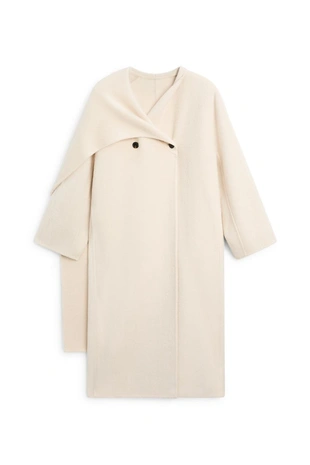 Купить Massimo Dutti Длинное пальто из 100% шерсти с шарфом