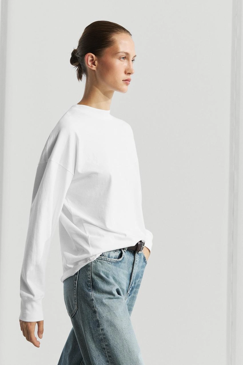 Футболка с длинным рукавом и круглым вырезом massimo dutti