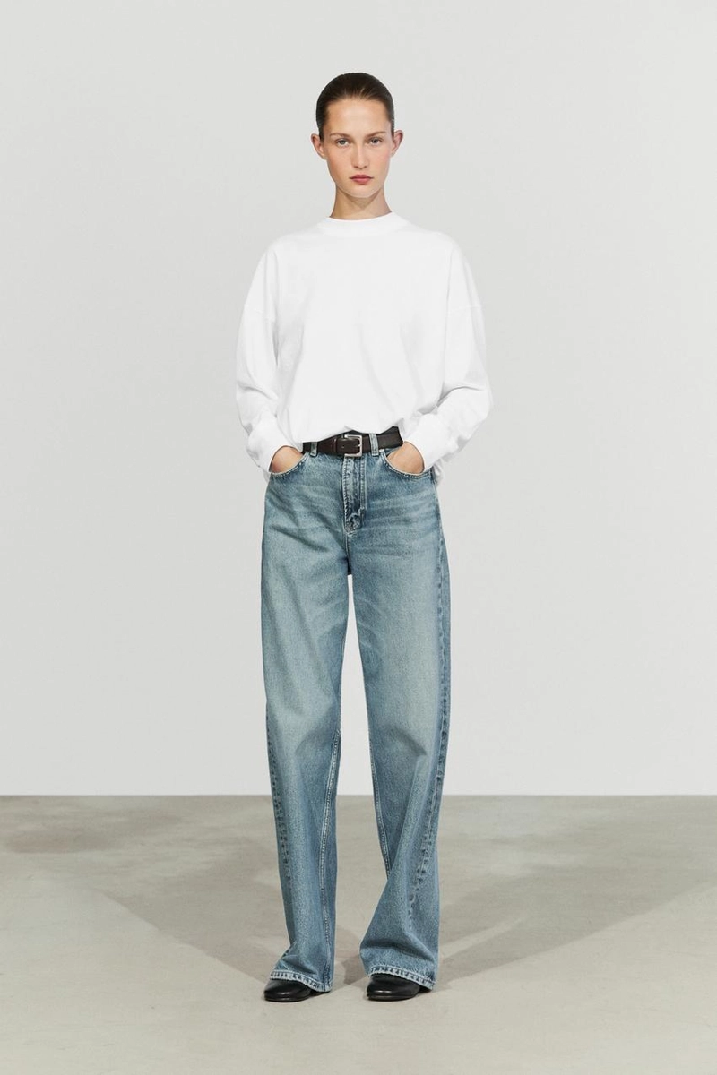 Футболка с длинным рукавом и круглым вырезом massimo dutti