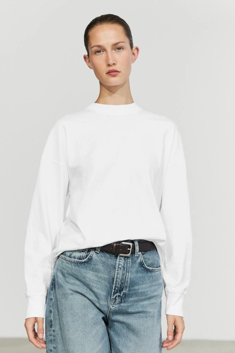 Футболка с длинным рукавом и круглым вырезом massimo dutti