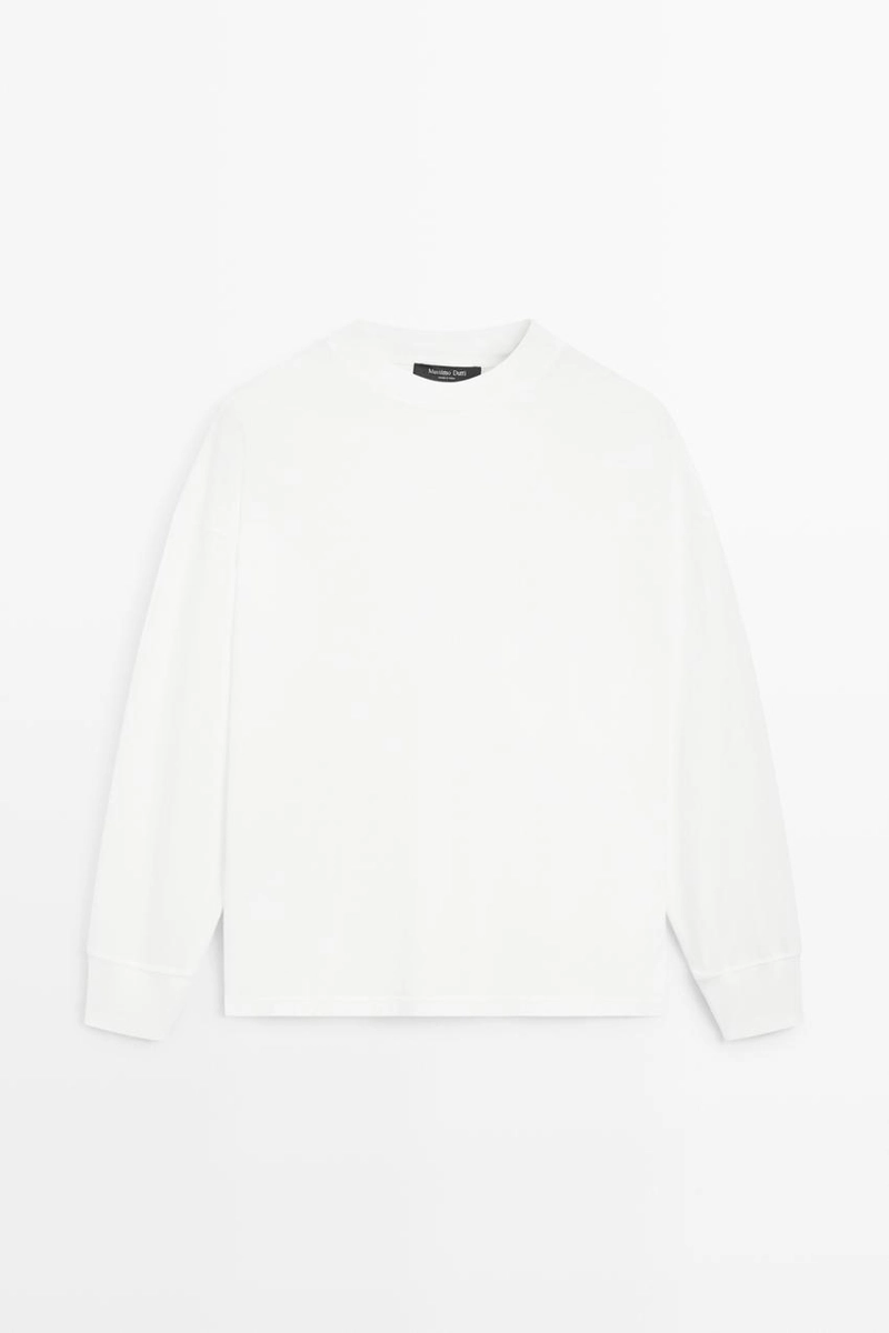 Футболка с длинным рукавом и круглым вырезом massimo dutti