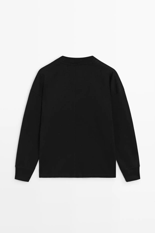 Купить Massimo Dutti Футболка с длинным рукавом и круглым воротником
