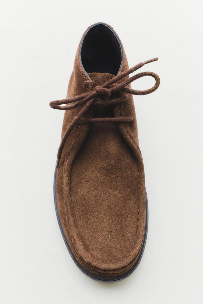 Ботинки из замшевой кожи massimo dutti