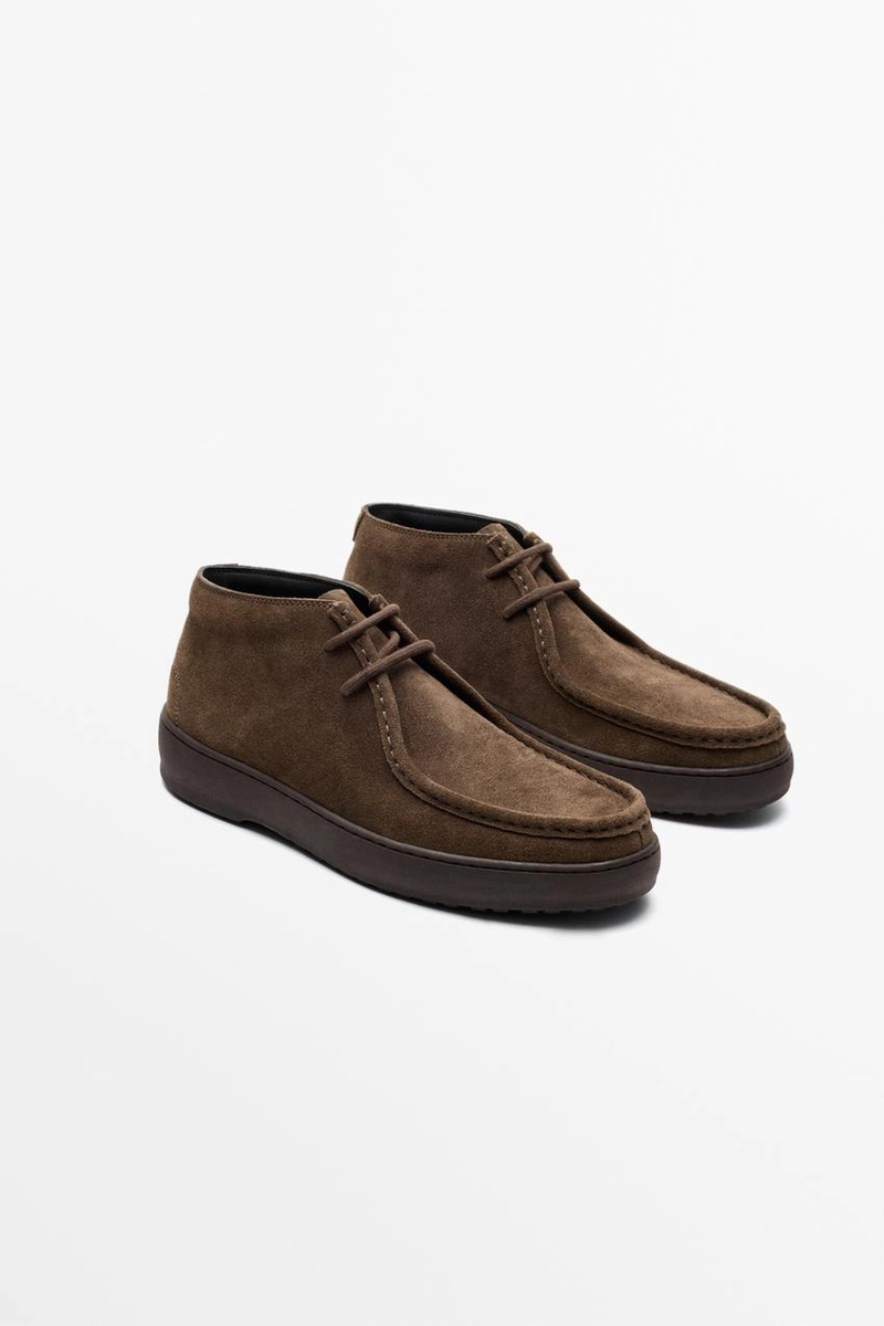 Ботинки из замшевой кожи massimo dutti