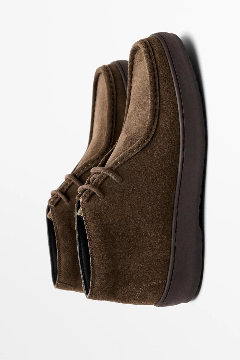 Ботинки из замшевой кожи massimo dutti