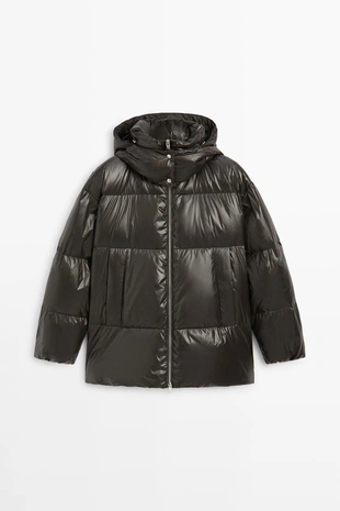 Купить Massimo Dutti Пуховик с капюшоном