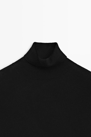 Купить Massimo Dutti Топ с асимметричным подолом и воротником-гольф
