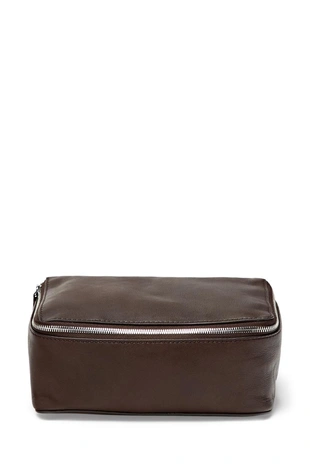 BROWN | 4653/646/700 - Massimo Dutti Прямоугольная косметичка из кожи наппа
